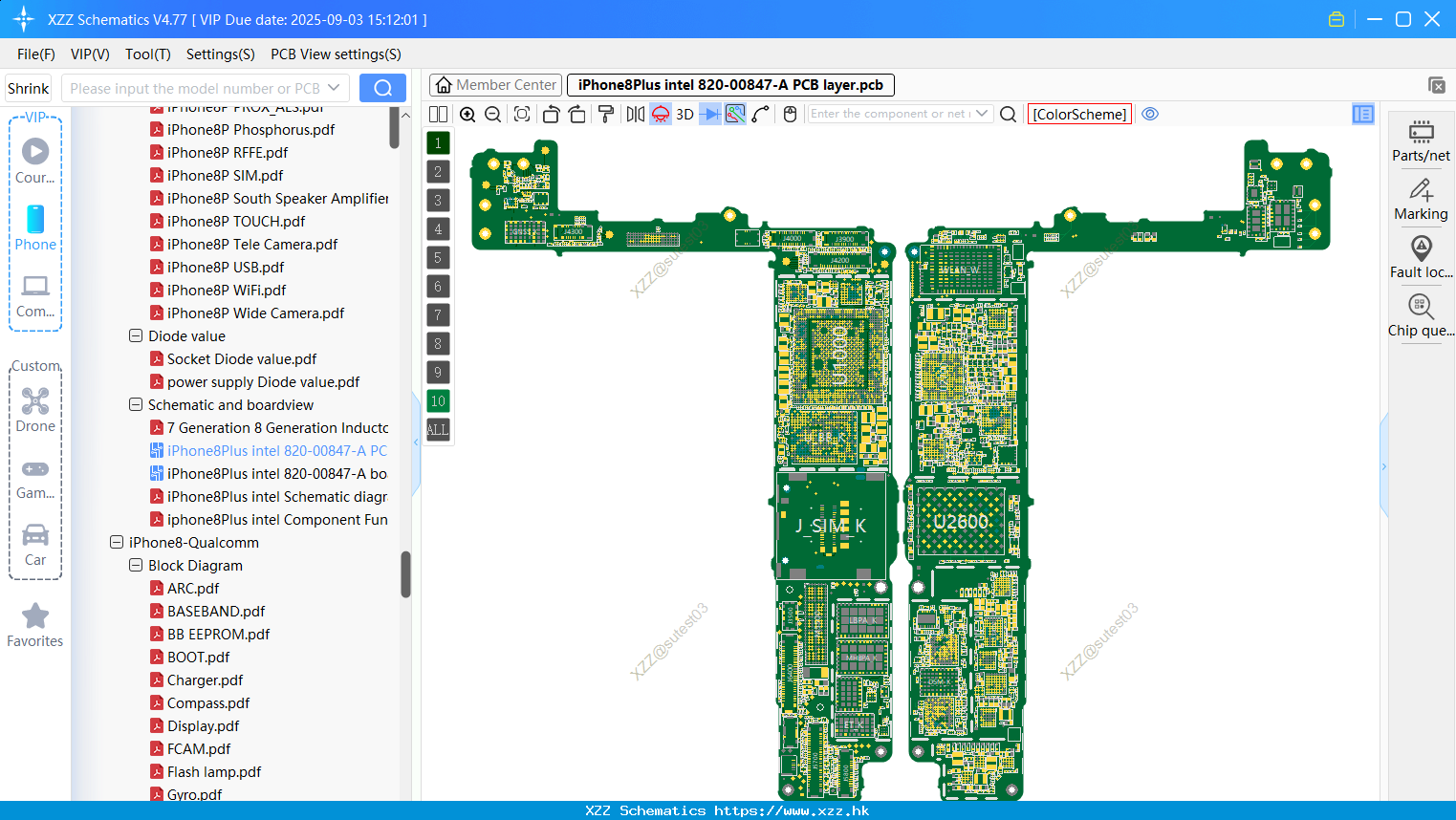 IPhone8Plus Intel 820-00847-A PCB Layer
